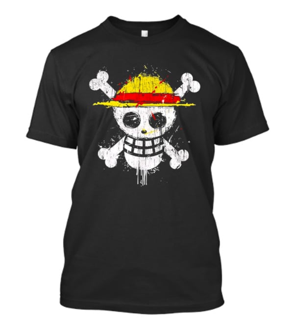 Jolly Roger Straw Hat Pirate Skull Monkey D. Luffy One Piece T-Shirt