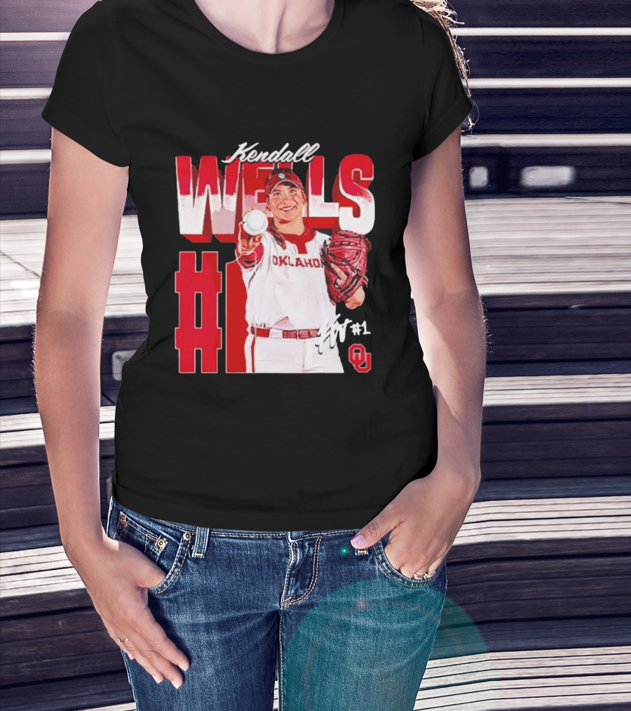 Kendall Wells Oklahoma Sooners Softball Player #1 T-Shirt
