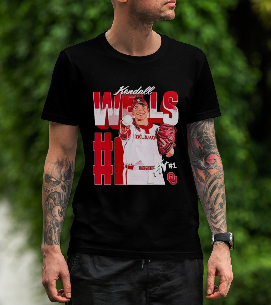 Kendall Wells Oklahoma Sooners Softball Player #1 T-Shirt