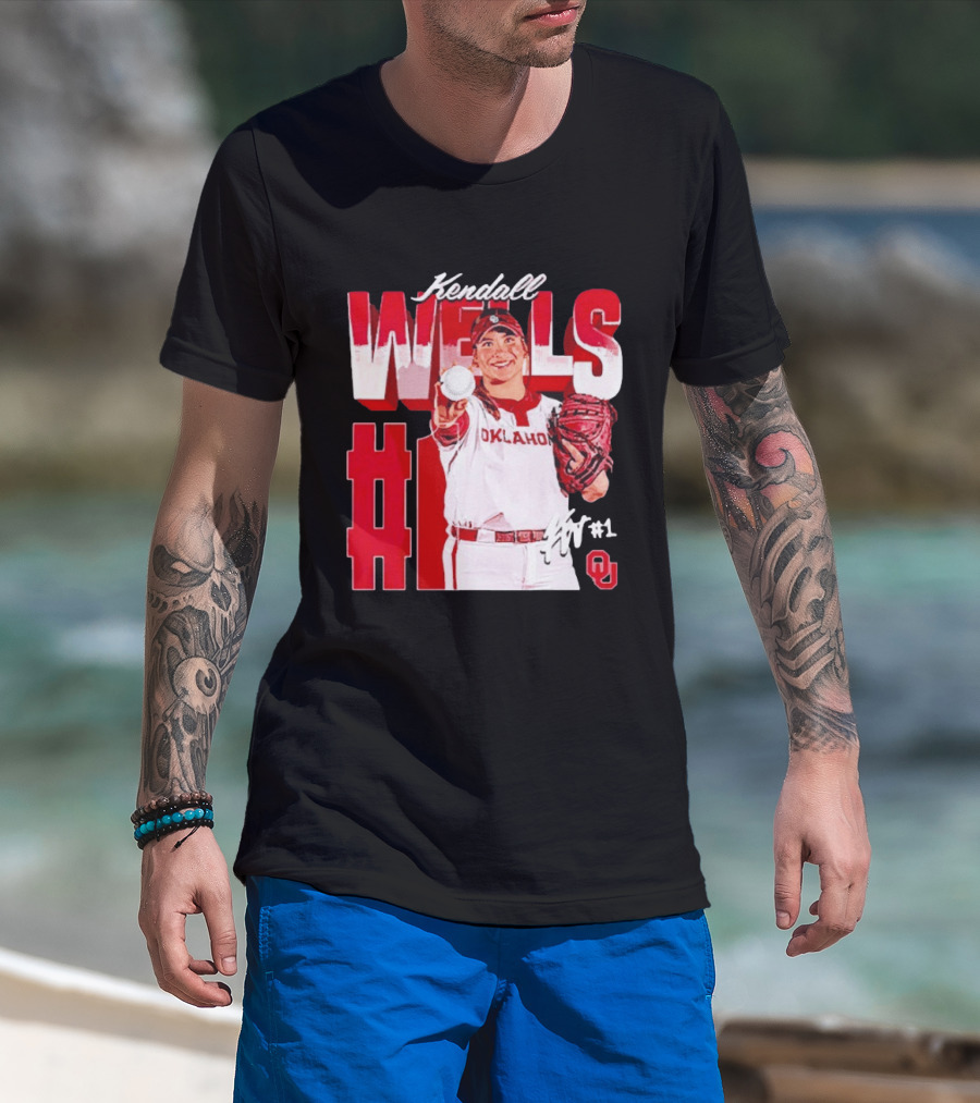 Kendall Wells Oklahoma Sooners Softball Player #1 T-Shirt