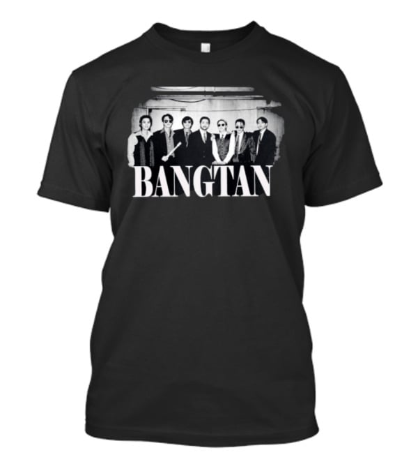 Bangtan Kpop 7 Member Boy Band Black And White T-Shirt