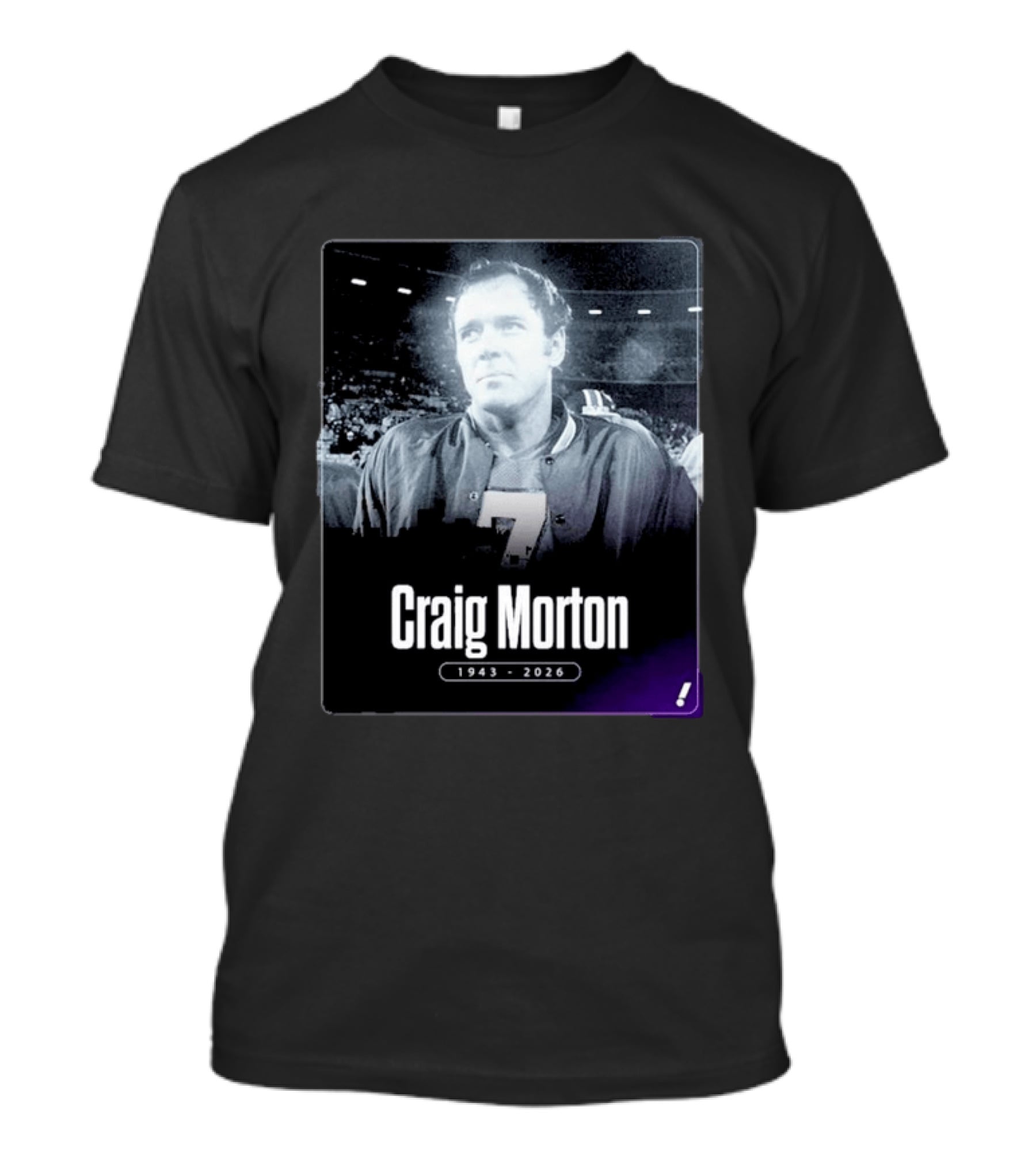 Craig Morton 1943 2026 Denver Broncos Number 7 T-Shirt