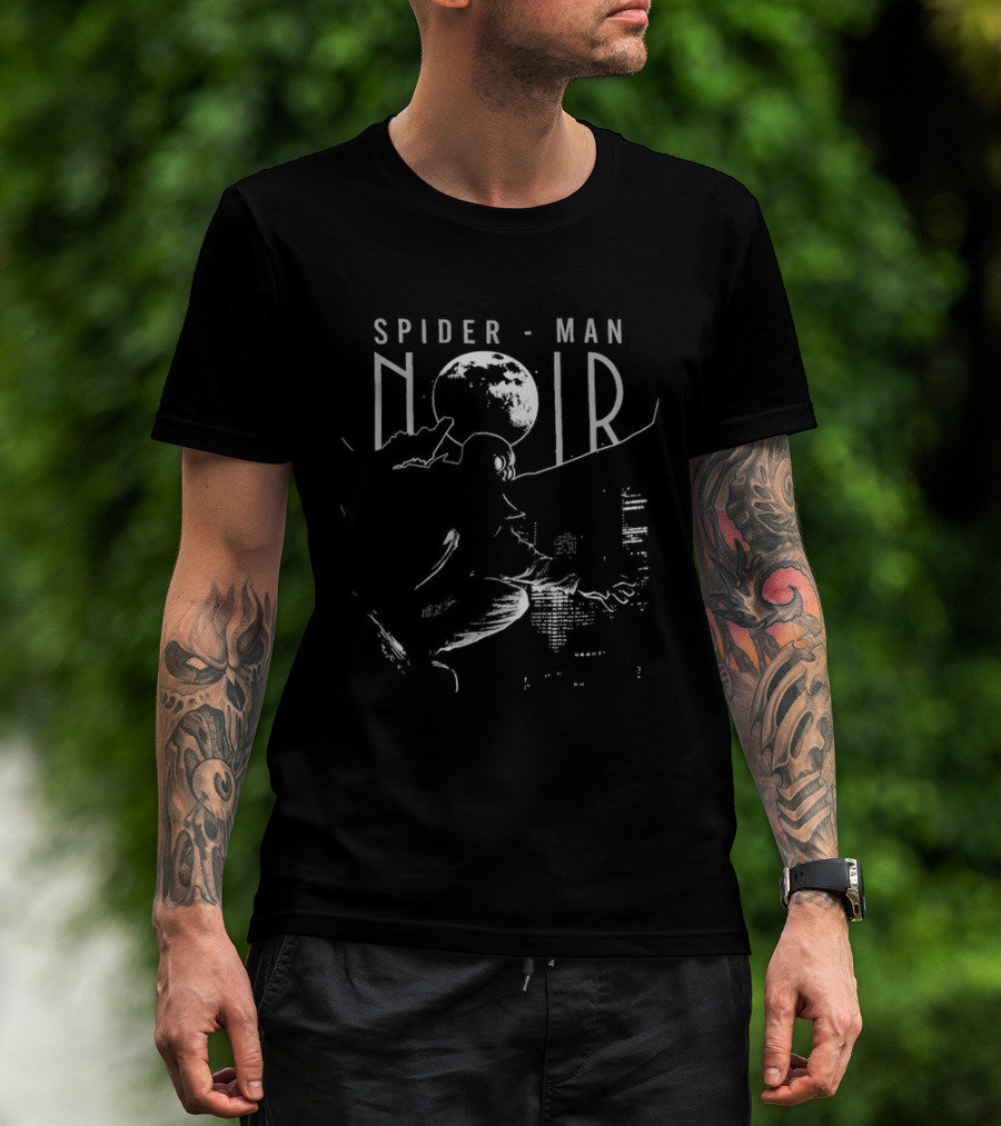 Marvel Spider Man Noir Skyline Crimefighter T-Shirt
