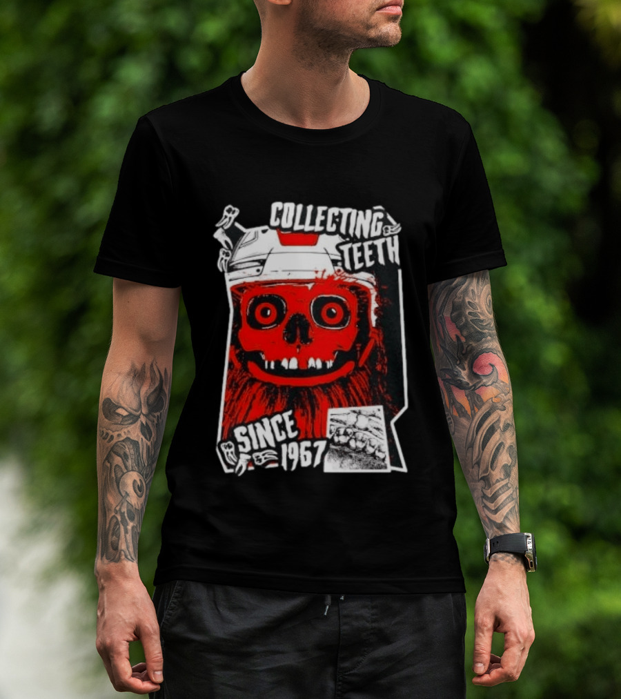 Philadelphia Flyers Gritty Collecting Teeth Since 1967 Monster Face Helmet T-Shirt