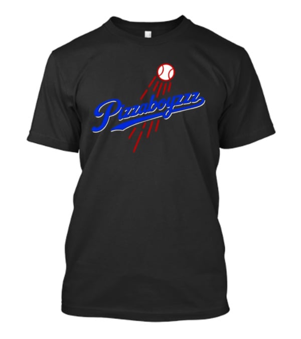 Pizzaboyzzz Los Angeles Dodgers MLB Baseball 2026 Baseball Projectile Motif T-Shirt