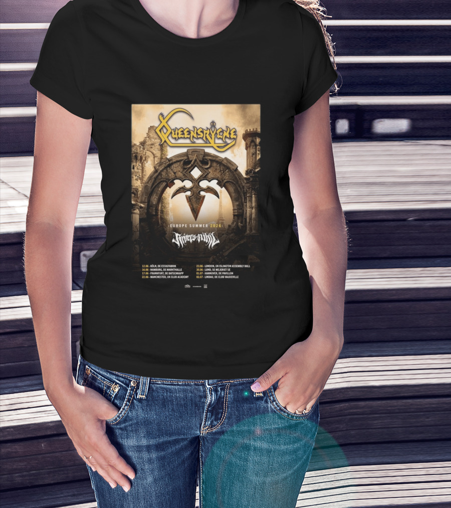 Queensryche Europe Summer 2026 Tour Dates Band T-Shirt