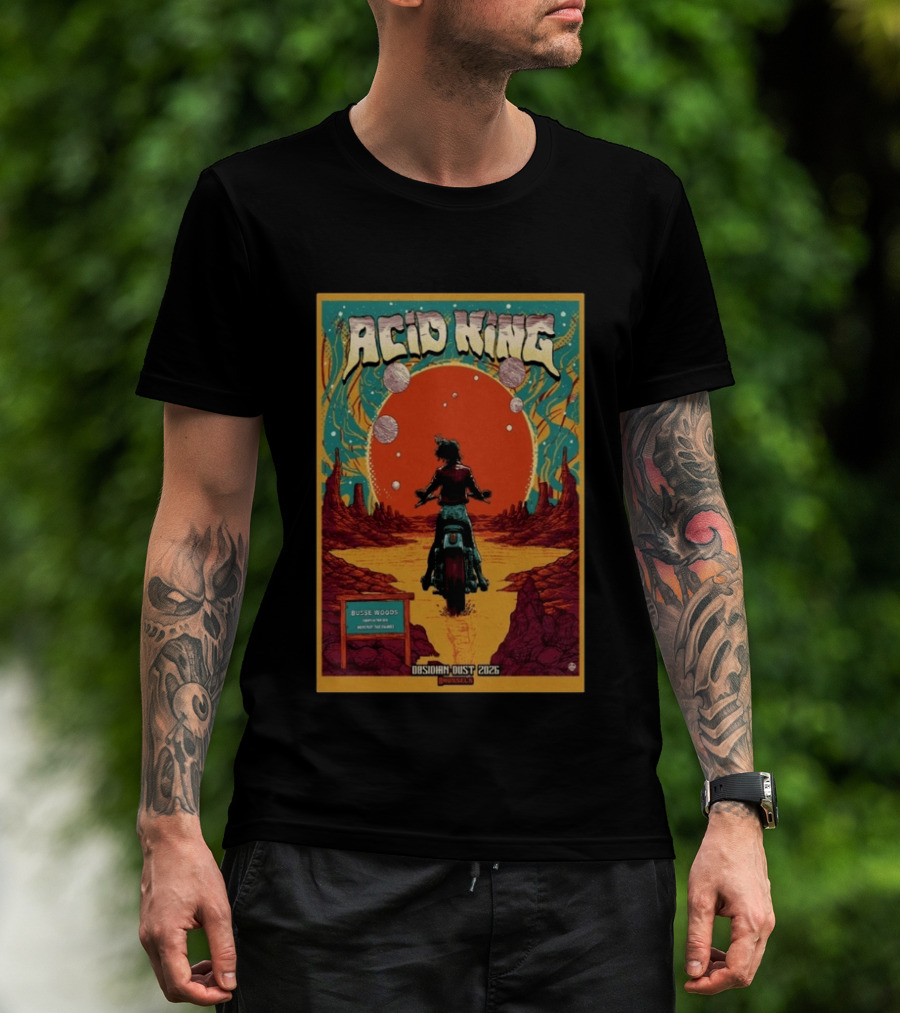 Acid King Obsidian Dust European Tour 2026 Busse Woods 30th Anniversary T-Shirt