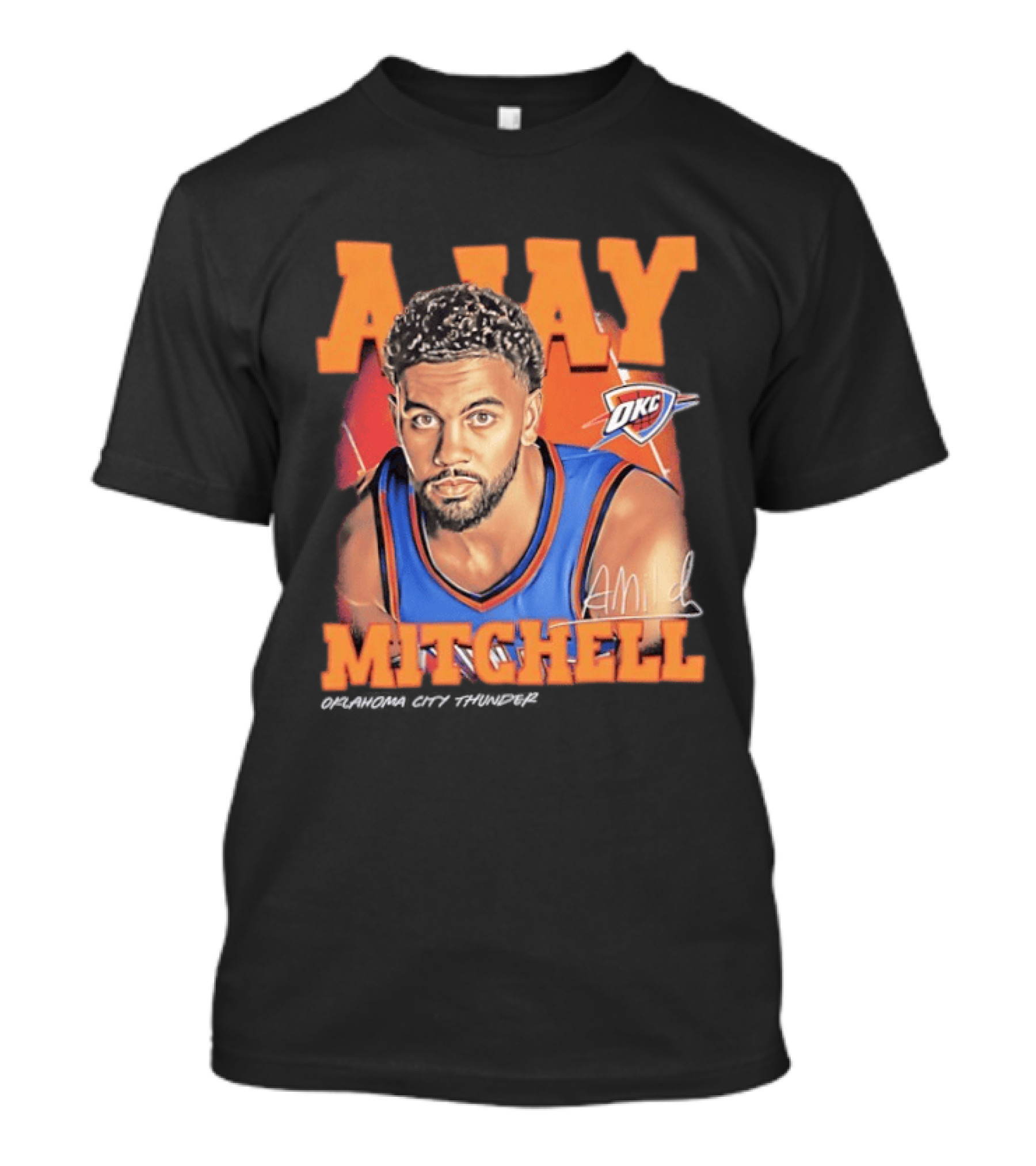 Ajay Mitchell Oklahoma City Thunder OKC Airbrush T-Shirt