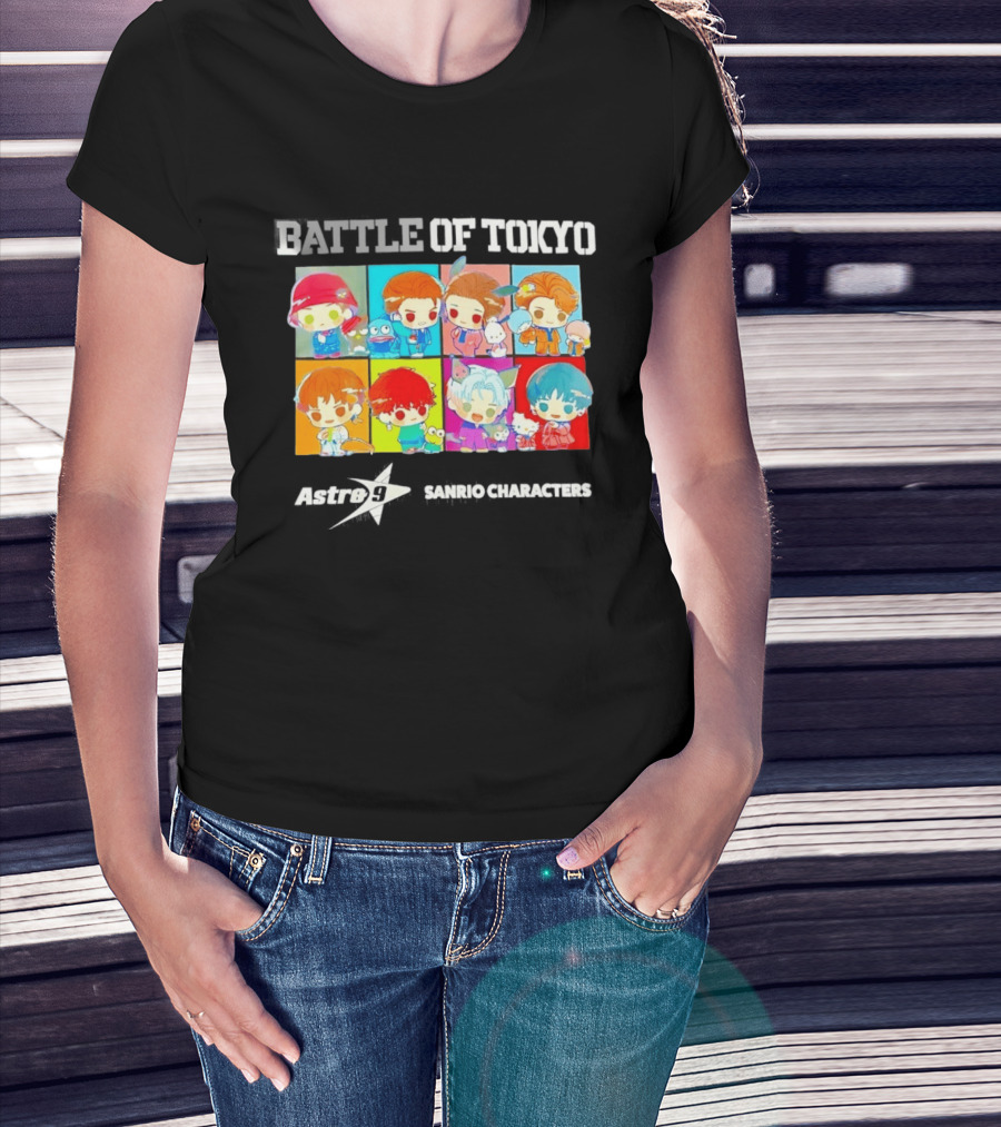 Battle Of Tokyo Astro 9 Sanrio Characters Cute Colorful Anime Collaboration T-Shirt