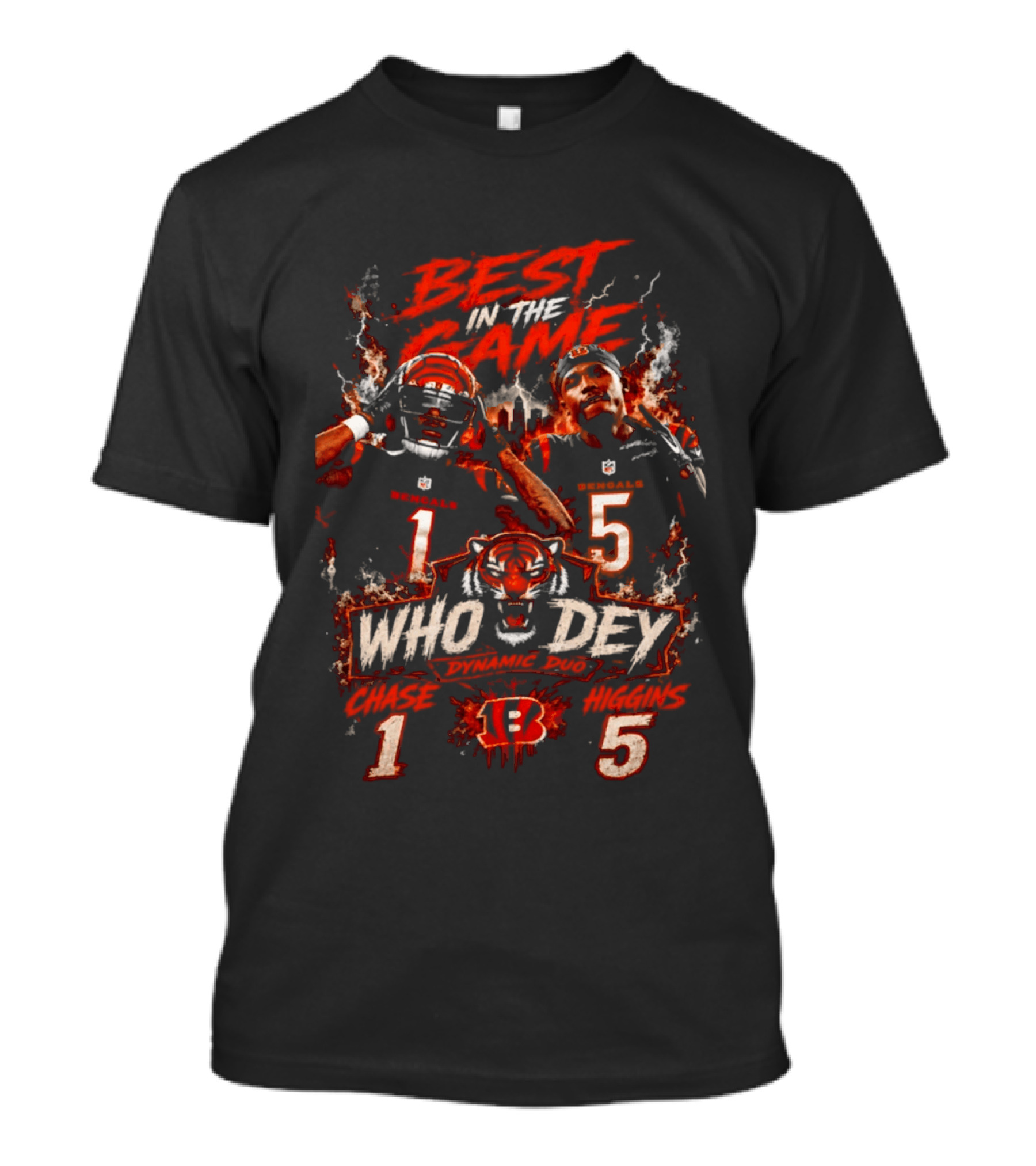 Best In The Game Who Dey 1 5 Cincinnati Bengals Tiger T-Shirt