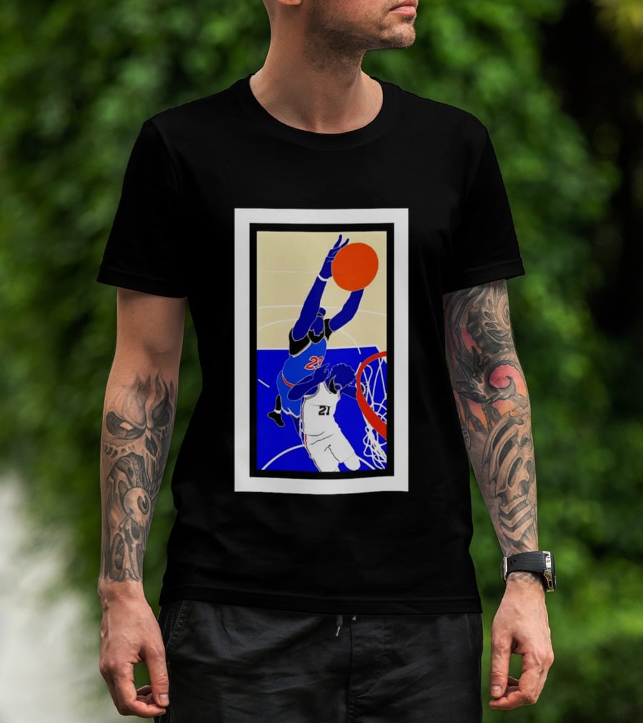 Mitchell Robinson Slam Dunk Over Joel Embiid New York Knicks T-Shirt