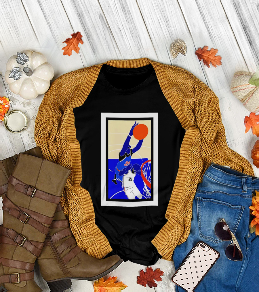 Mitchell Robinson Slam Dunk Over Joel Embiid New York Knicks T-Shirt