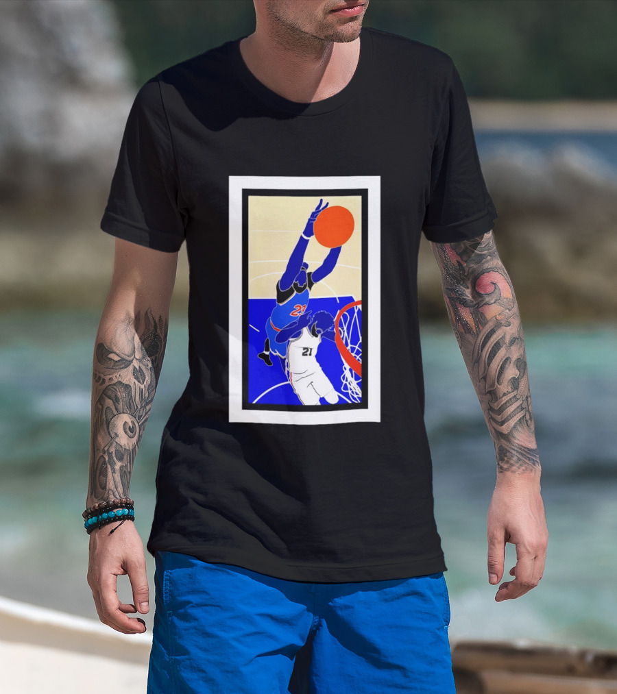 Mitchell Robinson Slam Dunk Over Joel Embiid New York Knicks T-Shirt