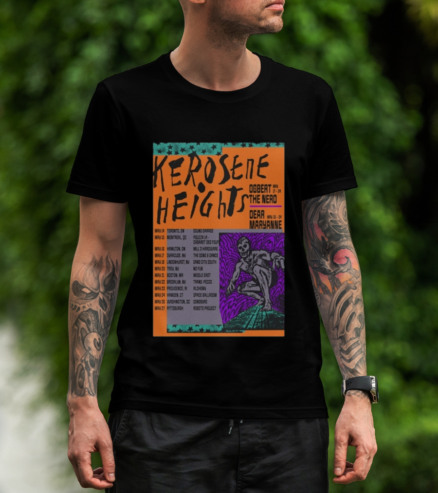 Kerosene Heights Tour 2026 Ogbert The Nerd Dear Maryanne Concert Dates And Locations T-Shirt
