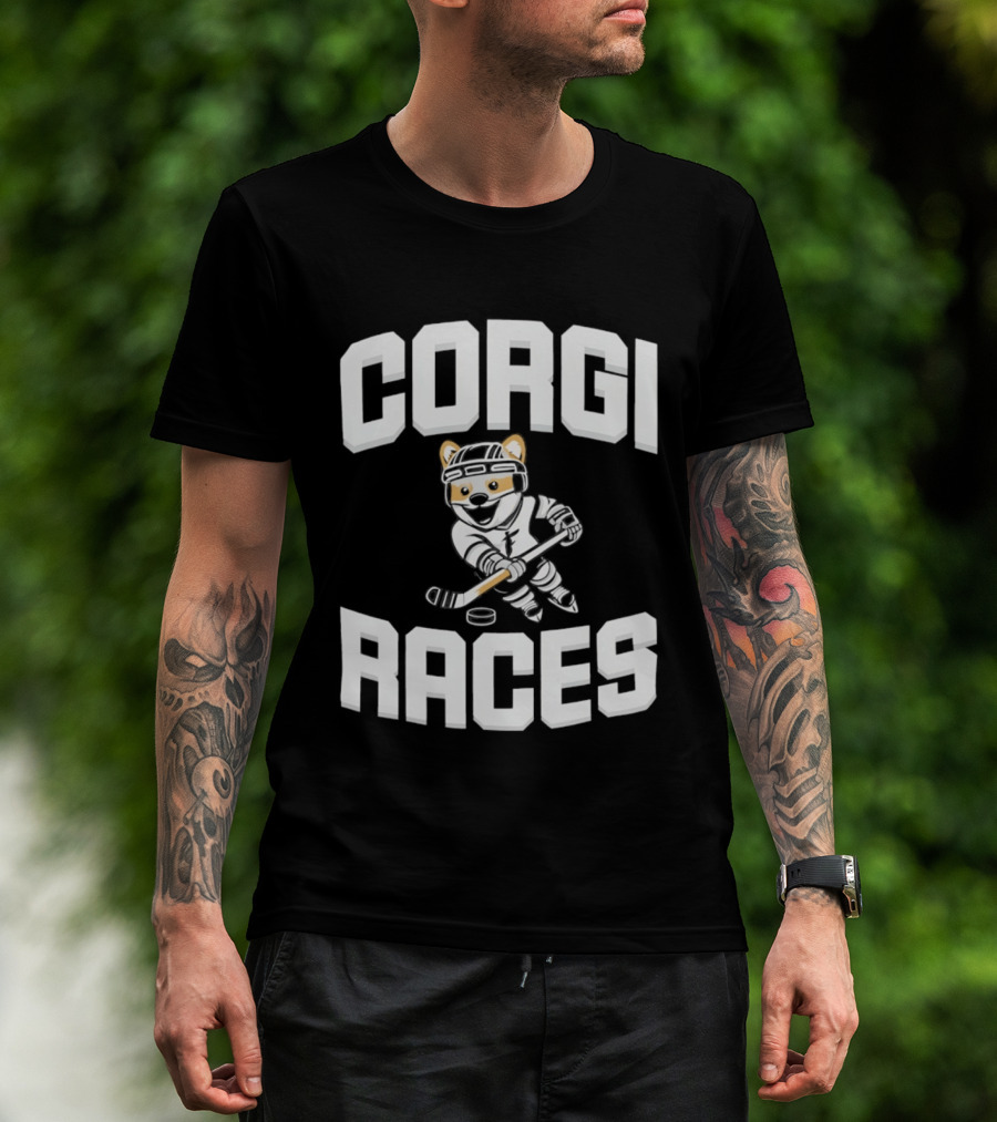 Fargo Force 2026 Corgi Ice Hockey Races T-Shirt