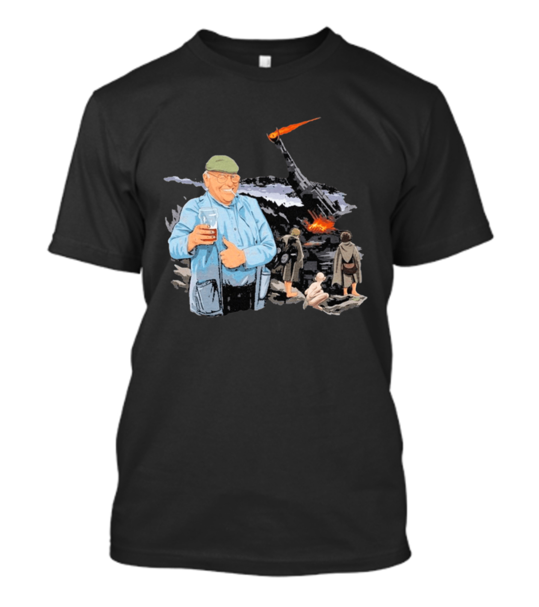 Fred Dibnah Thumbs Up At Mount Doom By Jim'll Paint It T-Shirt