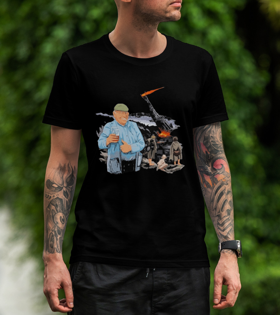 Fred Dibnah Thumbs Up At Mount Doom By Jim'll Paint It T-Shirt