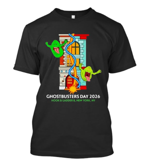 Ghostbusters Day 2026 Hook & Ladder 8 Firehouse Slimer Double Feature T-Shirt