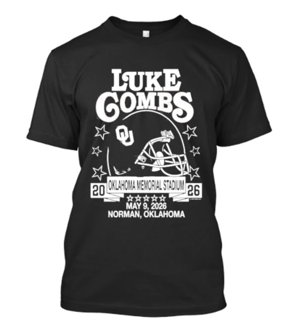 Luke Combs May 9 2026 Norman Oklahoma Football Helmet Stars Concert Event T-Shirt