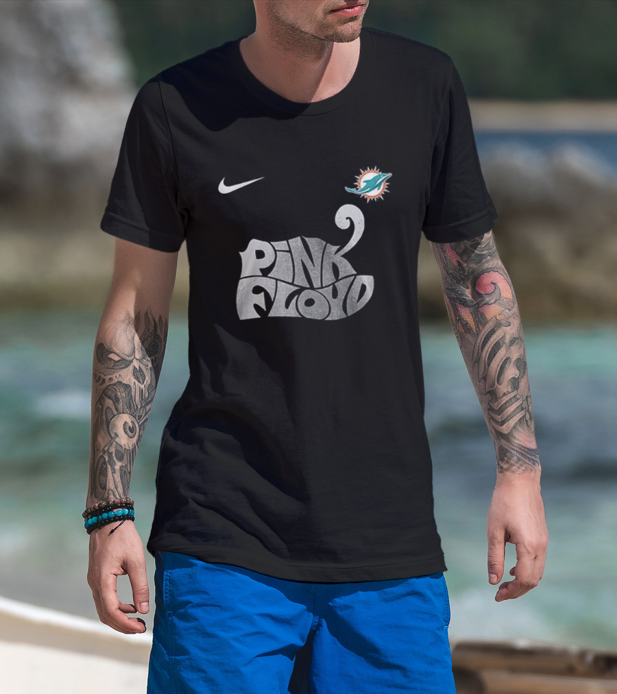 Nike Miami Dolphins Pink Floyd The Dark Side Of The Moon Collaboration T-Shirt