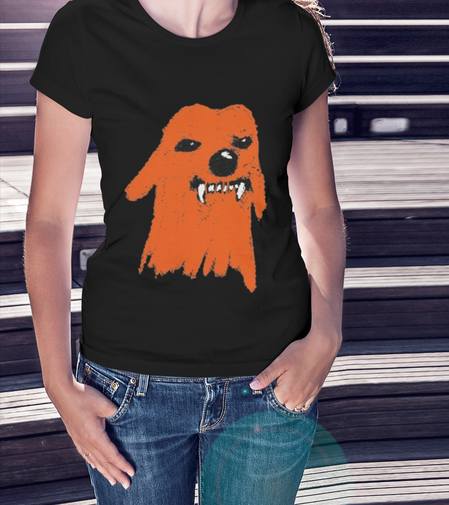 Small Grumpy Orange Dog With Fangs T-Shirt