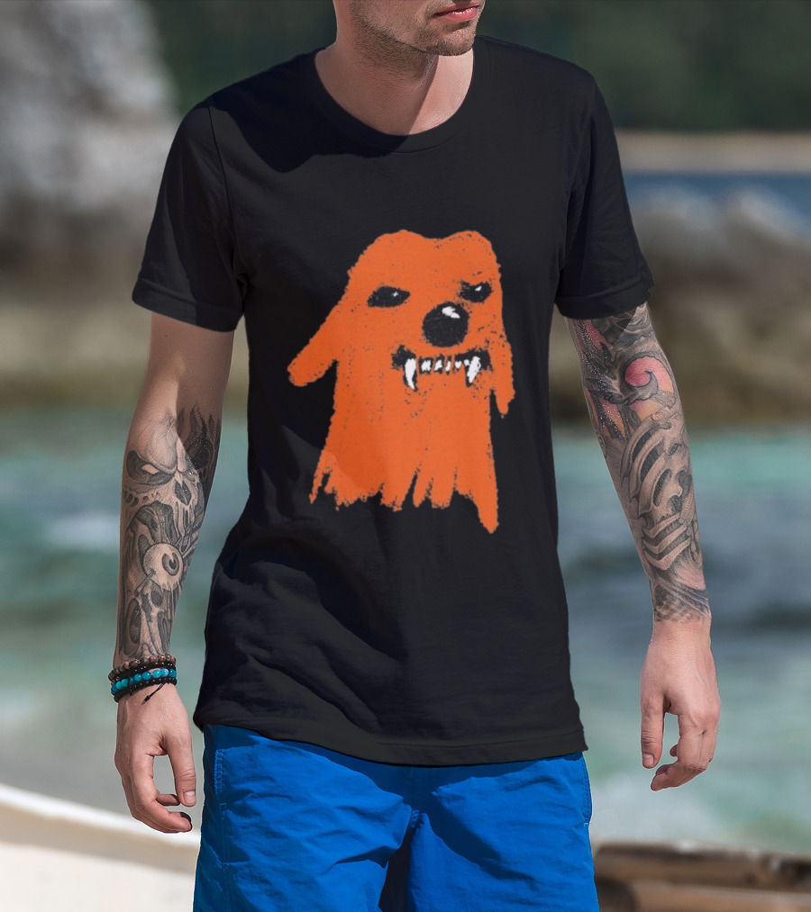 Small Grumpy Orange Dog With Fangs T-Shirt