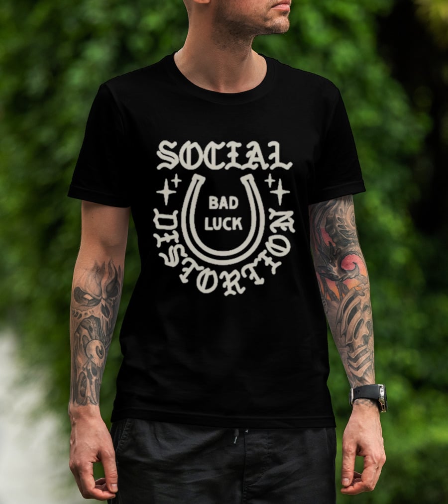 Social Distortion Bad Luck Horseshoe Stars T-Shirt