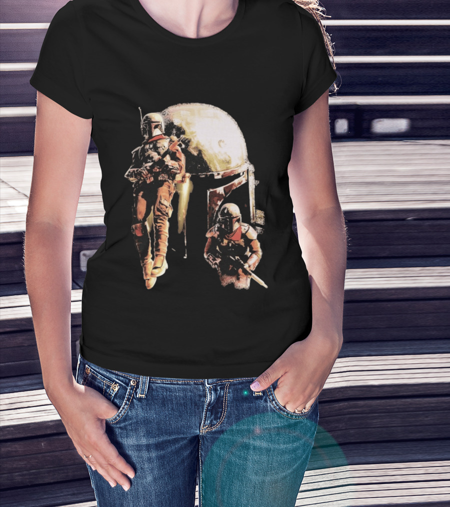 Star Wars Cobb Vanth Mandalorian Collage Forge Helmet T-Shirt