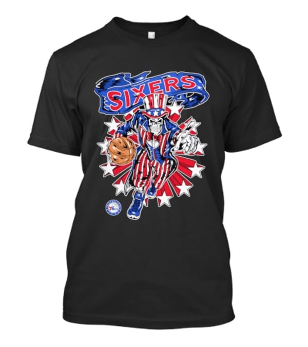 Philadelphia 76ers Warren Lotas Stars And Stripes Uncle Sam Basketball T-Shirt