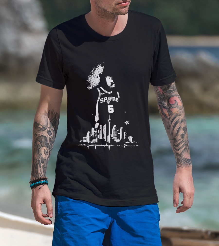 Stephon Castle Spurs Jersey San Antonio Skyline Basketball T-Shirt