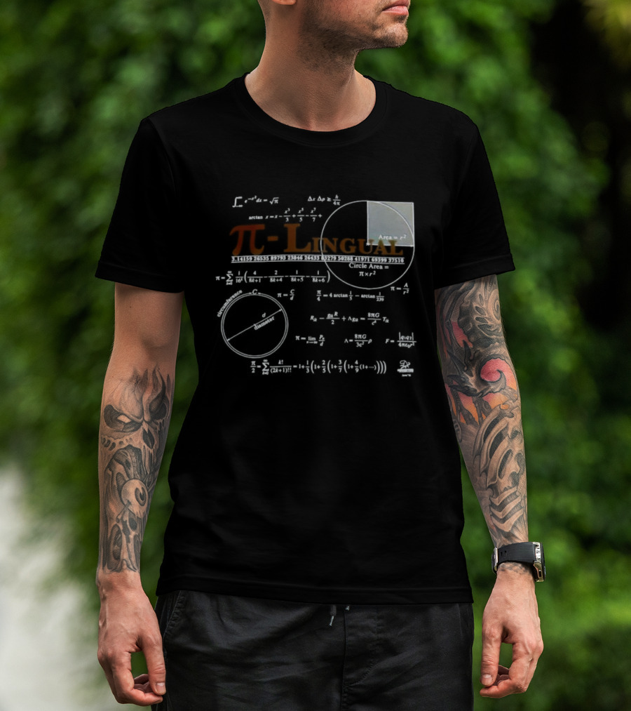 Pi Lingual Math Geek Physics Nerd Equations And Formulas T-Shirt