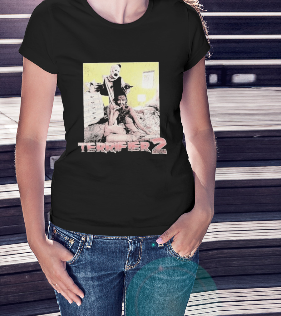 Terrifier 2 Art The Clown Scene Horror Movie T-Shirt