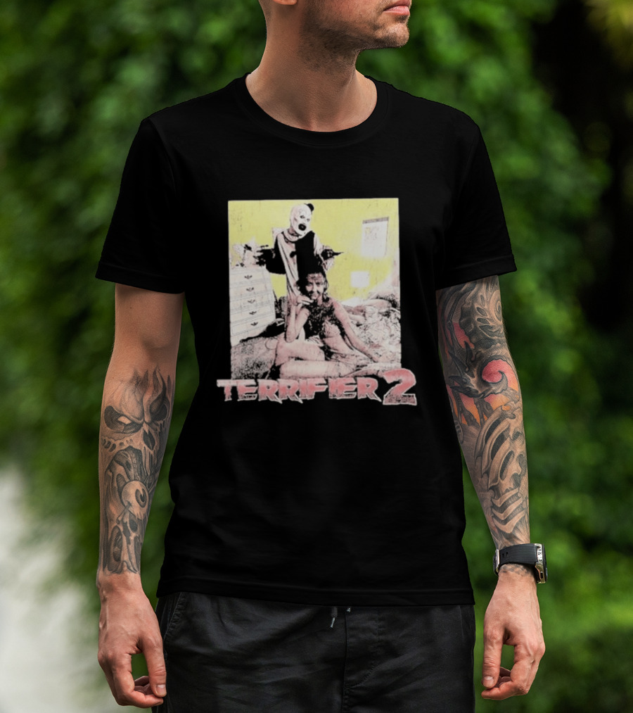 Terrifier 2 Art The Clown Scene Horror Movie T-Shirt