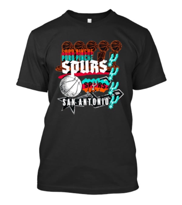 San Antonio Spurs Puro Pinche Basketball Trophy Icons And 90s T-Shirt