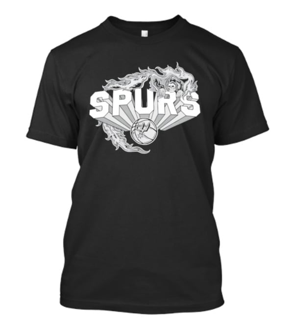 San Antonio Spurs Warren Lotas Flames 2026 Basketball Collaboration T-Shirt