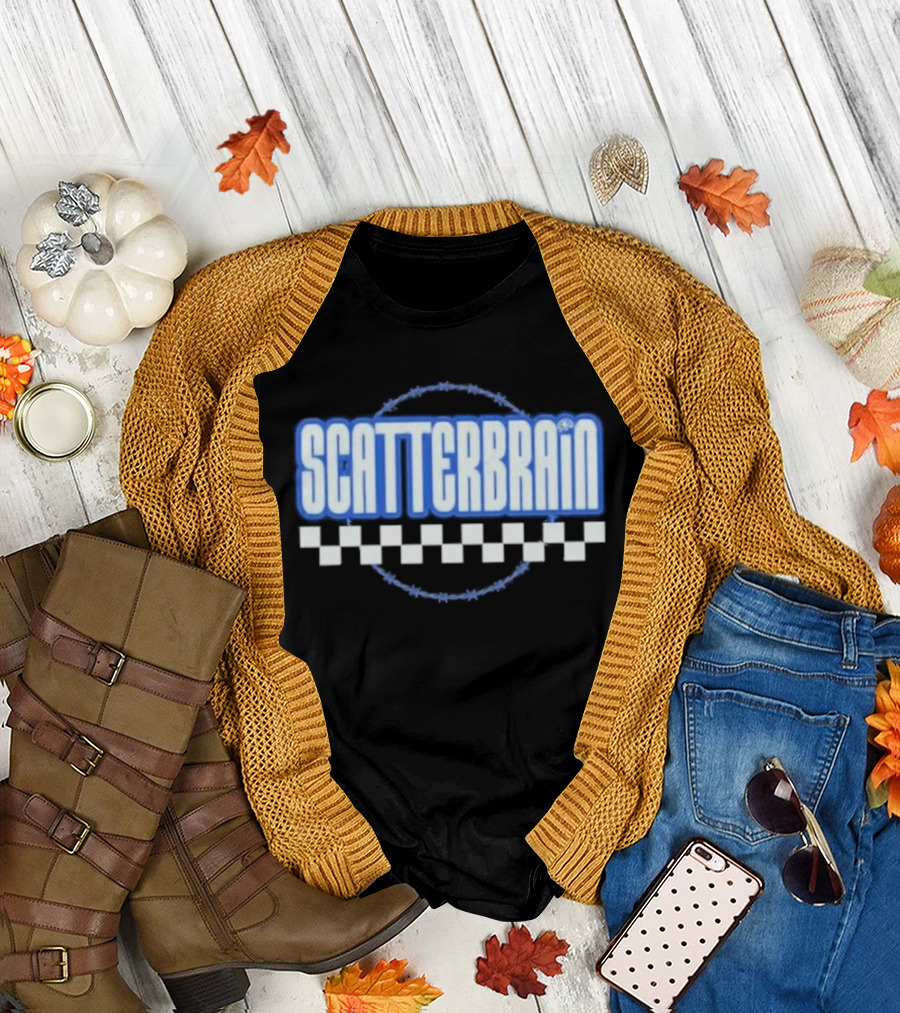 Scatterbrain Magazine Blue Checkered T-Shirt