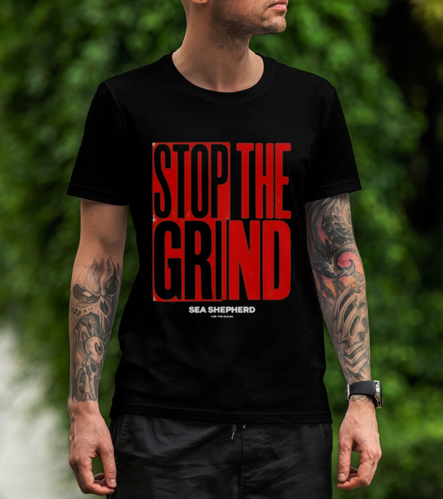 Sea Shepherd Stop The Grind Environmental Campaign T-Shirt