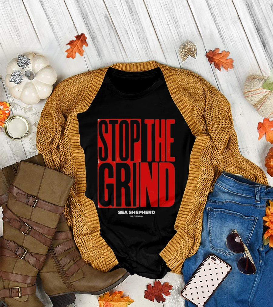 Sea Shepherd Stop The Grind Environmental Campaign T-Shirt