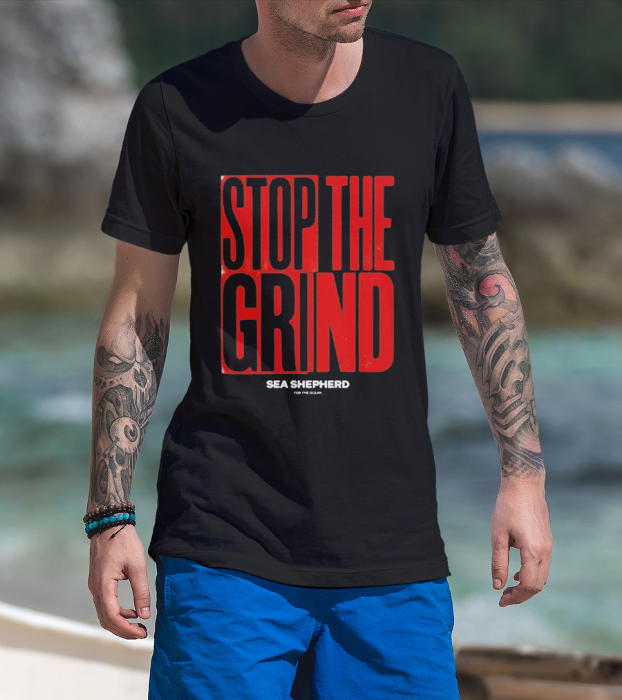 Sea Shepherd Stop The Grind Environmental Campaign T-Shirt