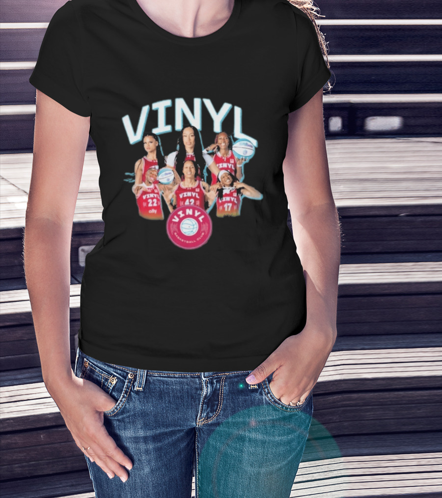 Vinyl Basketball Club Player Team Spirit With Basketball Stars T-Shirt