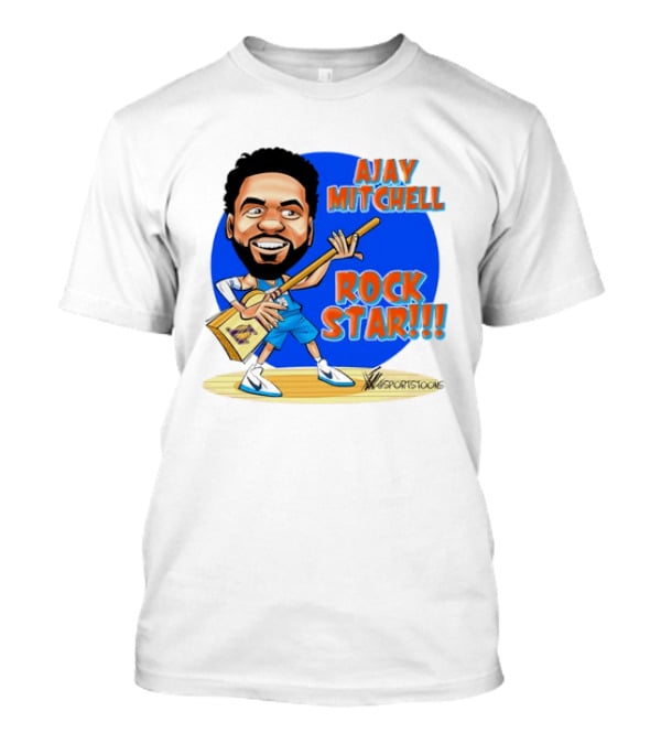 Ajay Mitchell Oklahoma City Thunder Rock Star Basketball Caricature T-Shirt