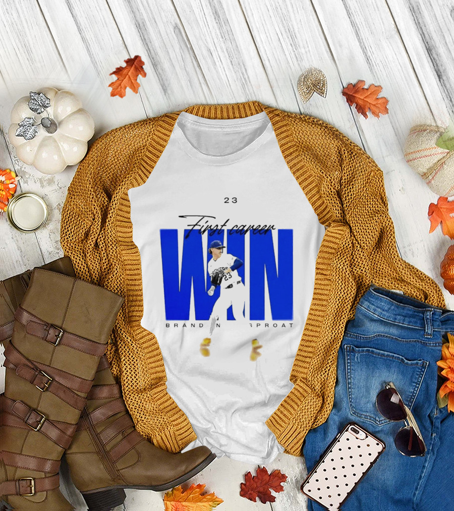 Brandon Sproat 23 Brewers First Career Win T-Shirt