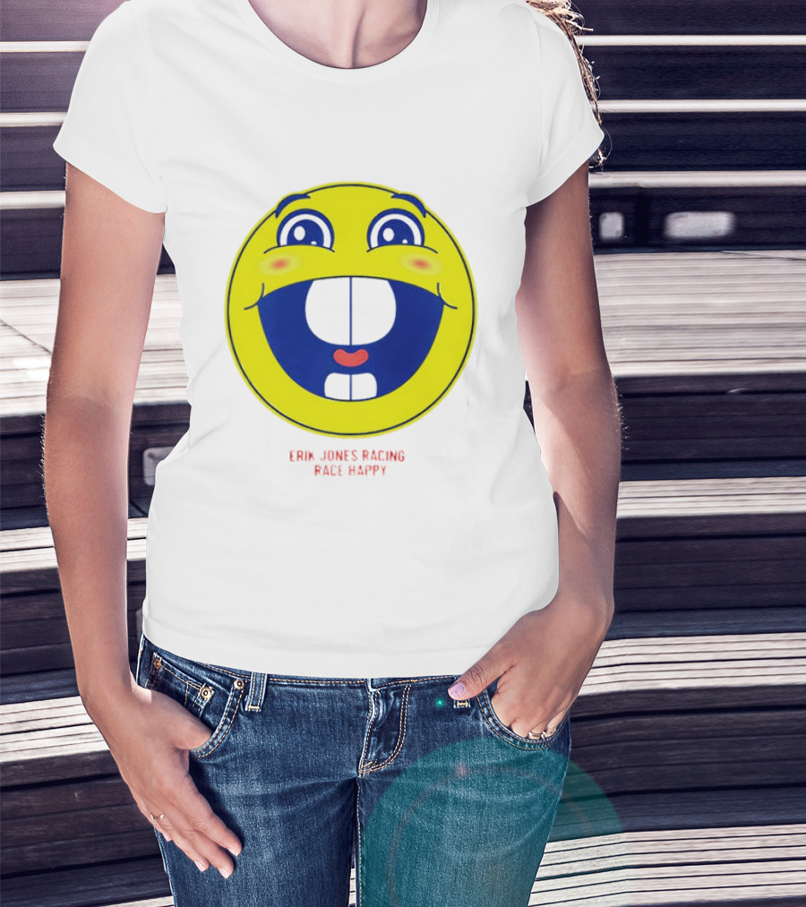 Erik Jones Racing Race Happy Yellow Smiley Face T-Shirt