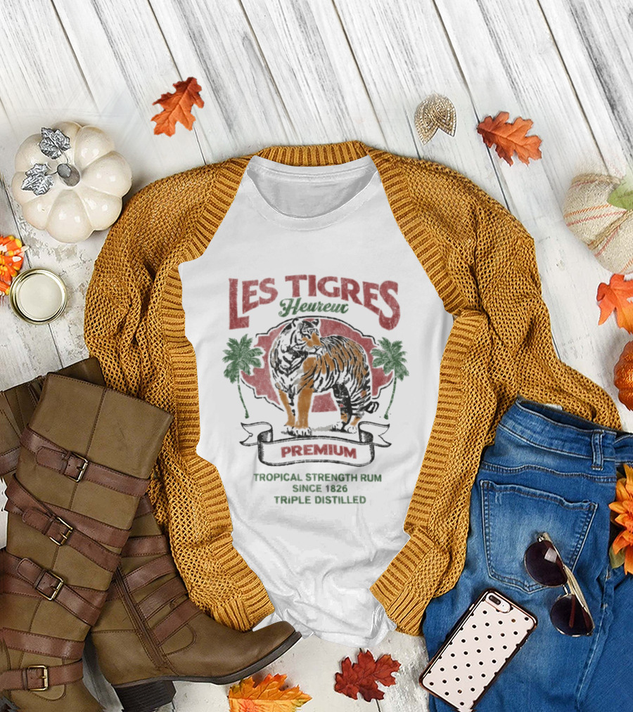 Les Tigres Premium Tropical Strength Rum Distilled Tiger T-Shirt