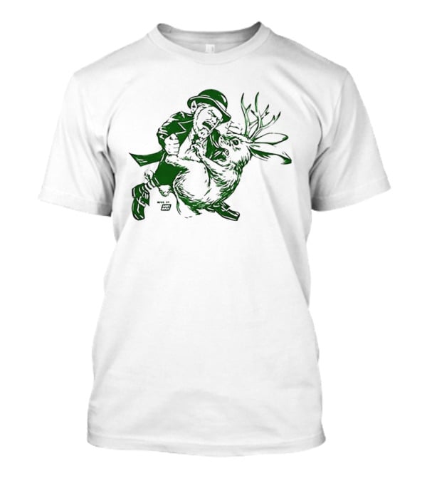It's Always Sunny Charlie Kelly Leprechaun Versus Jackelope Iconic Character Battle T-Shirt