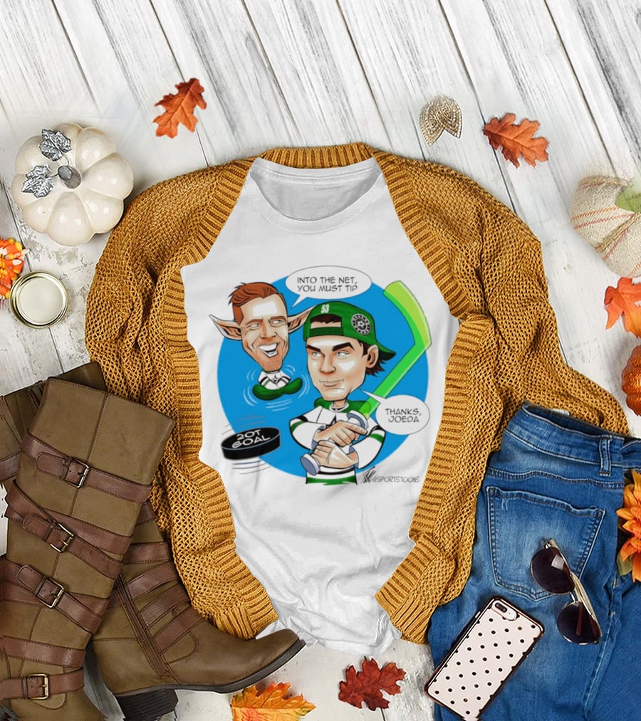 Joe Pavelski Wyatt Johnston Dallas Stars Into the Net You Must Tip T-Shirt
