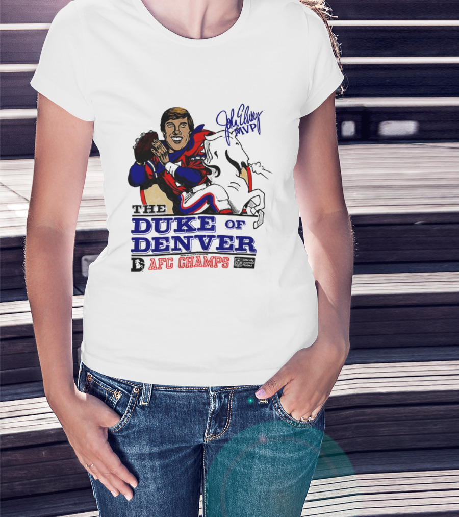 John Elway The Duke Of Denver AFC Champs MVP Caricature T-Shirt
