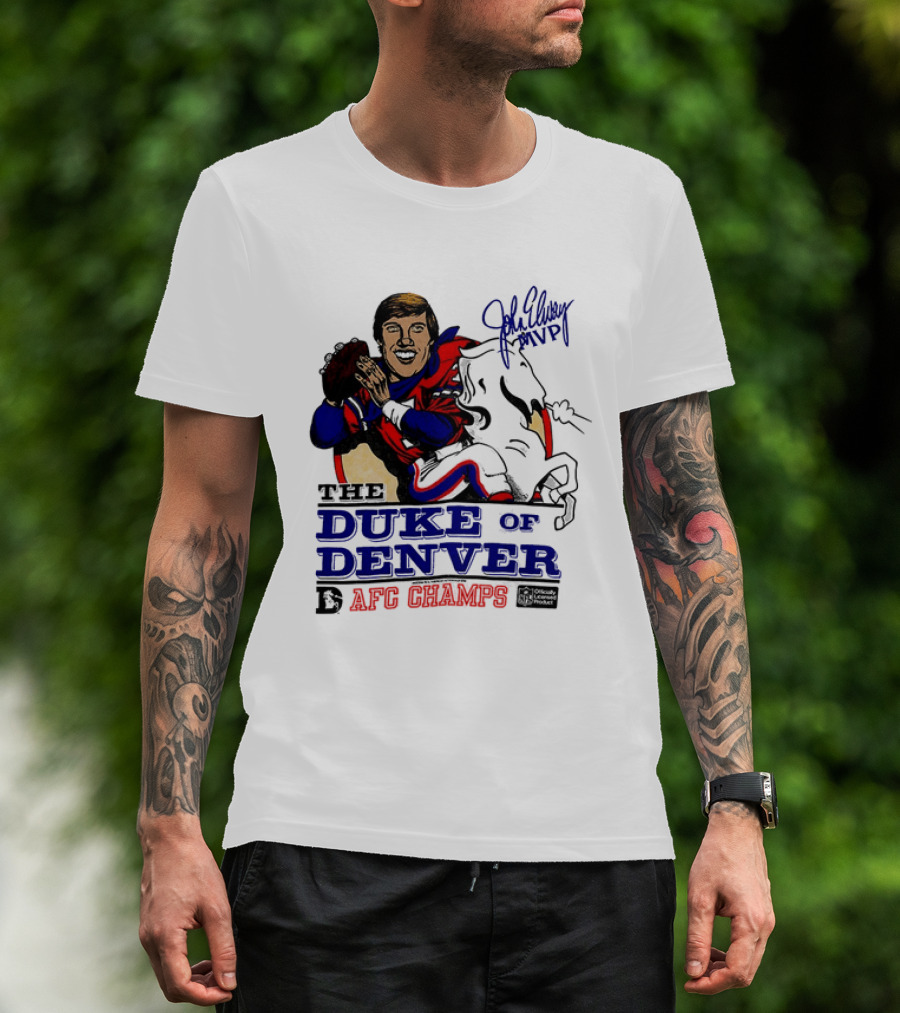 John Elway The Duke Of Denver AFC Champs MVP Caricature T-Shirt