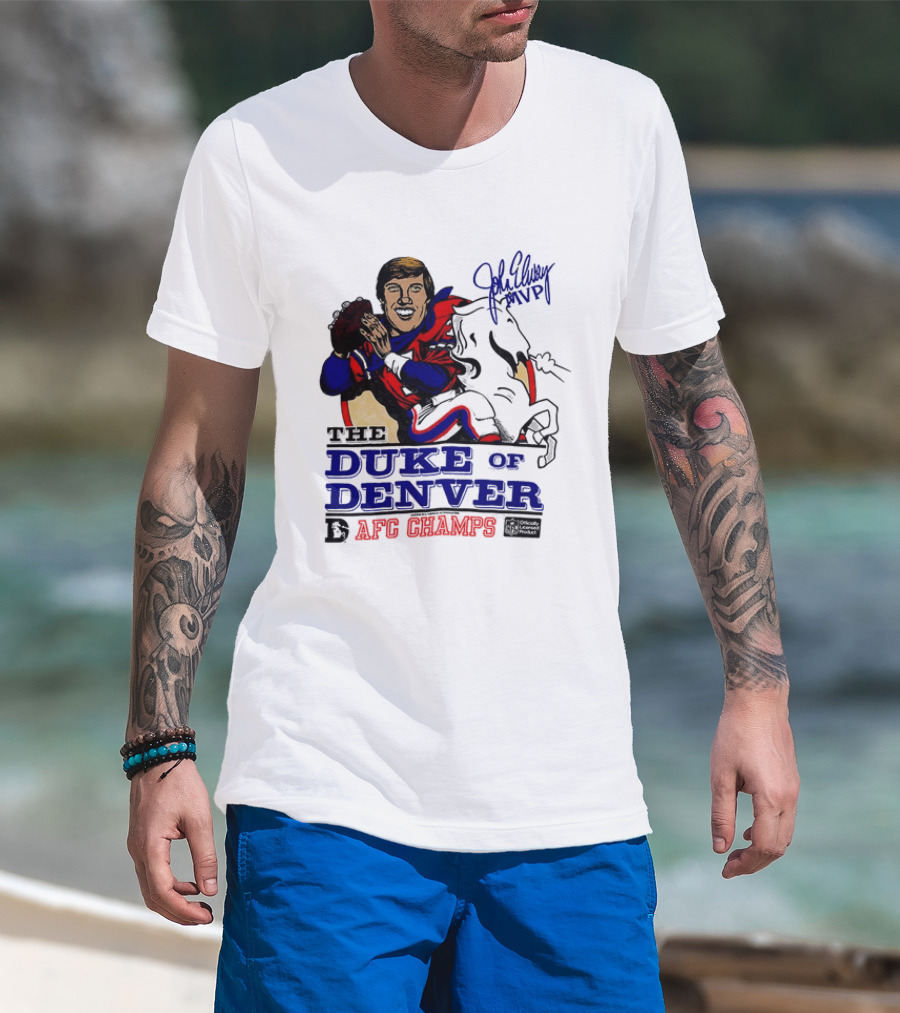 John Elway The Duke Of Denver AFC Champs MVP Caricature T-Shirt