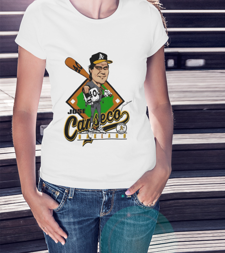 Jose Canseco Oakland A's Baseball Caricature T-Shirt